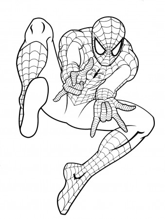 Spiderman to color for kids - Spiderman Kids Coloring Pages