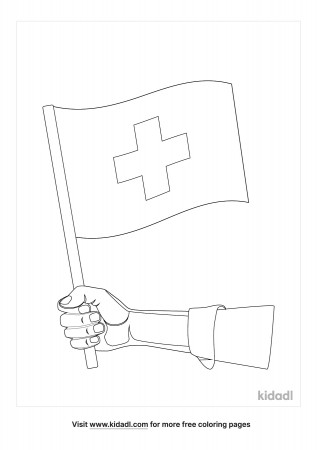 Swiss Flag Coloring Pages | Free World/geography/flags Coloring Pages |  Kidadl
