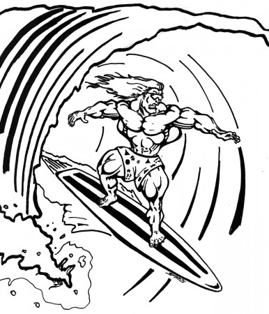 Surfboard Coloring Book Pages - High Quality Coloring Pages