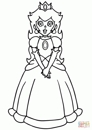 Super Mario Princess Peach coloring page | Free Printable Coloring Pages