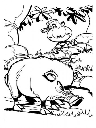 Peeking Wild Boar Finding Food in Snorkels Coloring Pages | Best ...