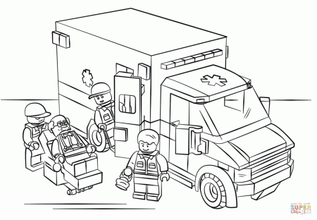Lego Ambulance coloring page | Free Printable Coloring Pages