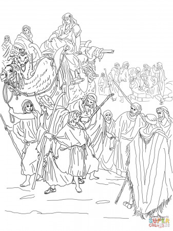 Joseph is Sold into Slavery by His Brothers coloring page