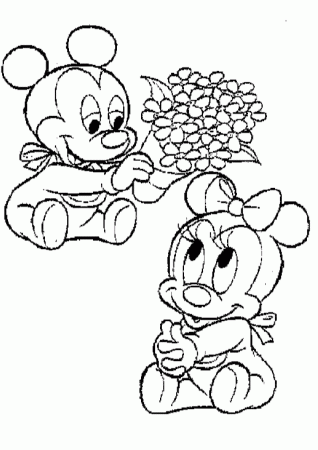 Baby Minnie Mouse Coloring Pages Page 1
