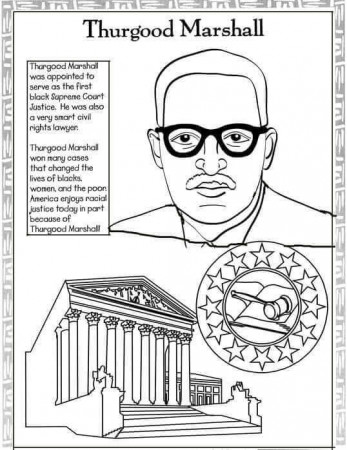 Black History Month Coloring Pages: Thurgood Marshall