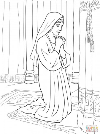 Hannah Prays for a Son coloring page