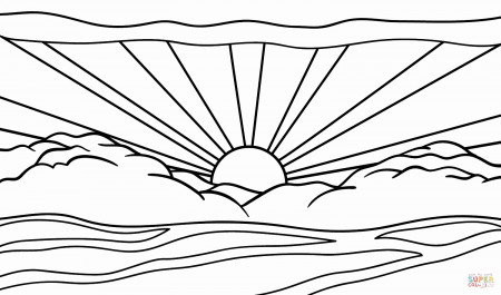 Sunrise Coloring Page at GetDrawings.com | Free for personal ...