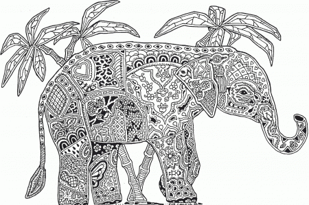 Elephants Abstract Doodle Coloring pages #70 Elephant Coloring ...
