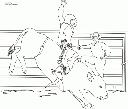 Bull Riding Coloring Pages - High Quality Coloring Pages - Coloring Home