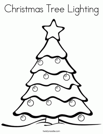Christmas Tree Lighting Coloring Page - Twisty Noodle