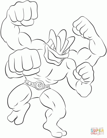 Machamp coloring page | Free Printable Coloring Pages