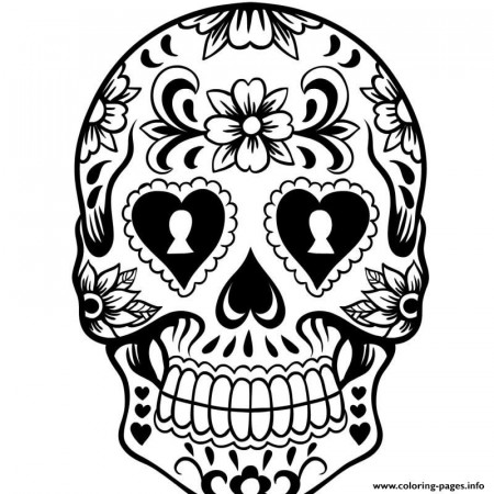 Print Day of the Day Sugar Skull Coloring pages