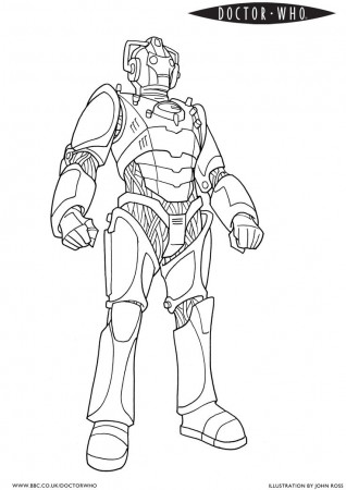 Cyberman official BBC Doctor Who coloring page
