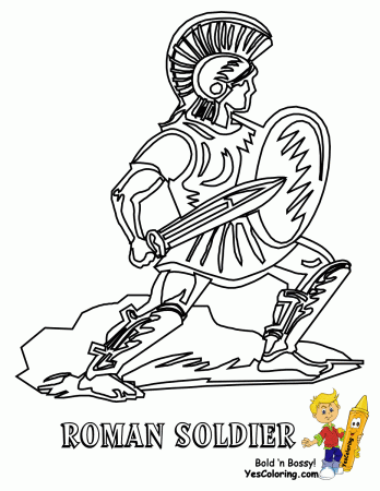 Roman Soldier Coloring Page