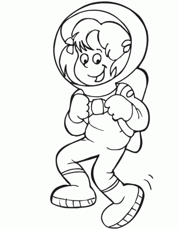 Astronaut Coloring Page | Girl In Astronaut Suit