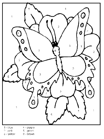 Color By Numbers Butterfly | Coloring Pages - Coloring Home