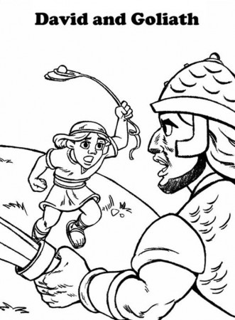 David and Goliath Story in 1 Samuel 17 Coloring Page - Free ...