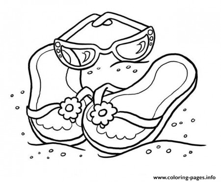 Cute Summer Sandals Fef4 Coloring Pages Printable