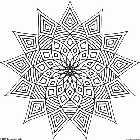 Geometric Coloring Page - Coloring Pages for Kids and for Adults