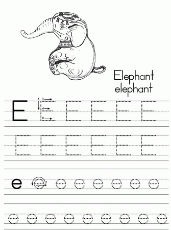 Coloring Pages Letter E - Coloring