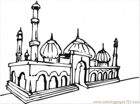 Beautiful Mosque Coloring Page - Free Buildings Coloring Pages ...