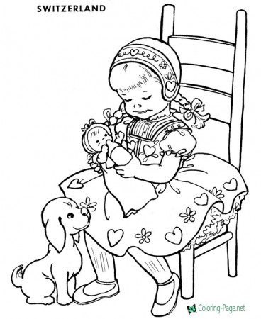 SWITZERLAND - Coloring Pages for Girls - 01