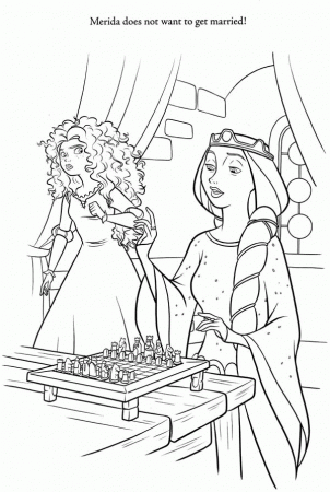 Merida and Queen Elinor had an Argue in Disney Brave Coloring Page ...
