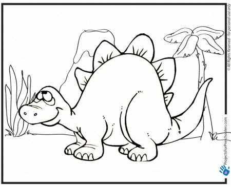 Free Printable dinosaur coloring page - from ProjectsforPreschoolers.