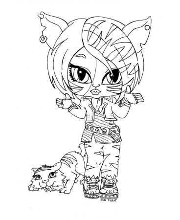 Pet Toralei Stripe Monster High Coloring Page - Monster High 