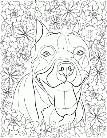 De-stress With Pit Bulls: Downloadable 10 Page Coloring Book for ...