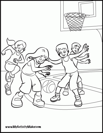 8 Pics of Kids Playing Basketball Coloring Pages - Coloring Pages ...