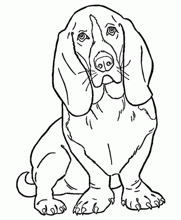 Simple dog coloring - Dogs Kids Coloring Pages
