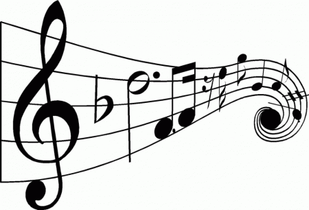 Cartoon Clipart Of A Black And White Happy Waving Music Note 