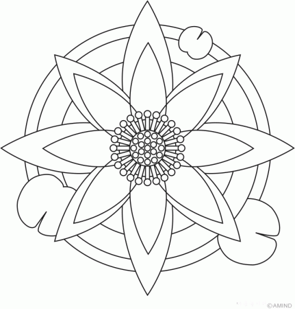 Free mandalas coloring > Flower Mandalas > Flower Mandala Design 7 