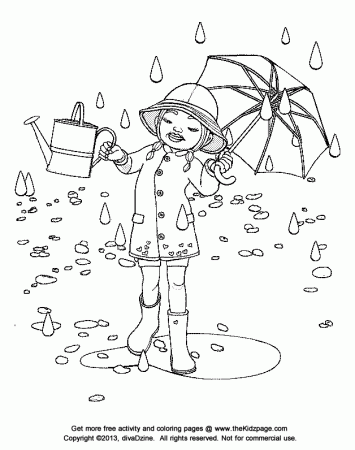 Rainy Day - Free Coloring Pages for Kids - Printable Colouring Sheets
