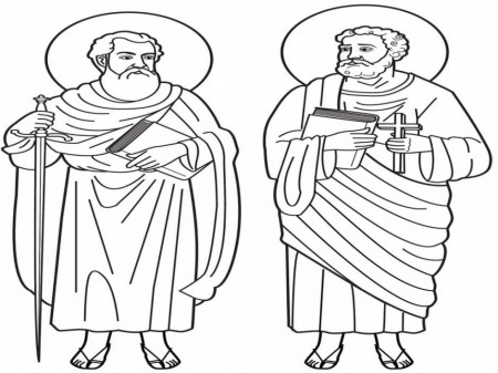 High Quality 1212x1600 St Paul And St Peter Coloring Page Saints 