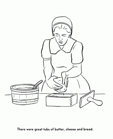 The Pilgrims Coloring pages: The Pilgrims loaded food for the 