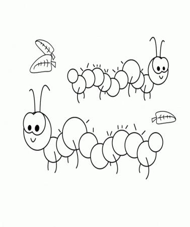 Animal Coloring Pages : Two Cute Caterpillar Coloring Pages Kids 