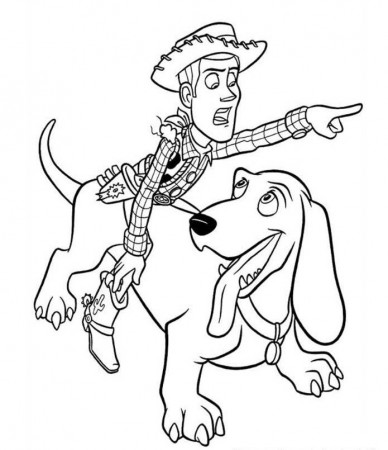 Woody Riding Dog Toy Story 2 Coloring Page : Coloring Kids – Free 