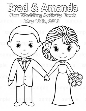 Printable Personalized Wedding coloring activity book Favor Kids 8.5 …