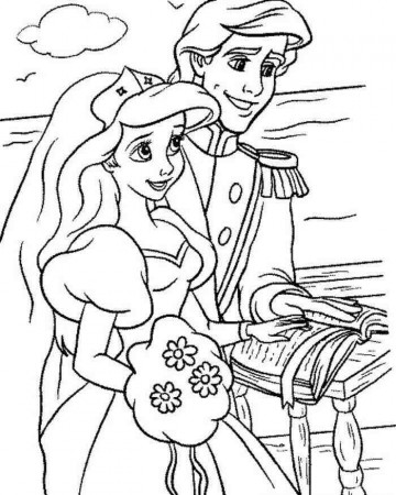 New Coloring | Ariel Coloring Pages Wedding Rings | Kids Coloring