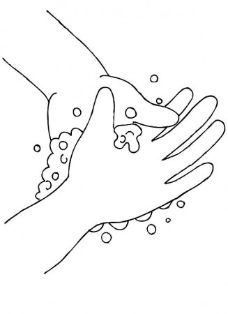 Washing Hands Coloring Pages in 2020 | Hand coloring, Coloring ...
