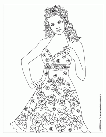 Fashion Model Coloring Pages - Free Printable Coloring Pages 