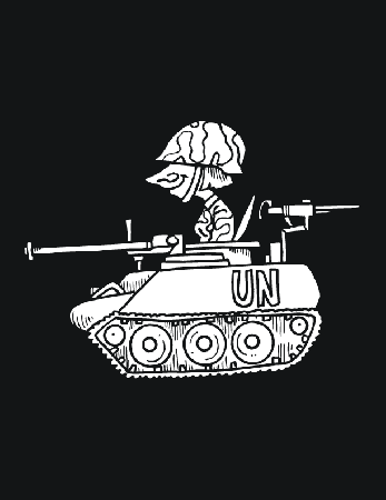 UN soldier on a tank printable coloring in pages for kids - number 