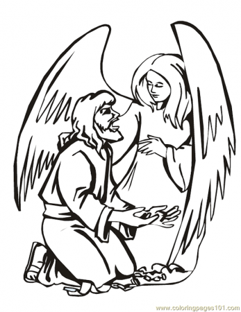 Coloring Pages 001 Angels 16 (Other > Religions) - free printable 