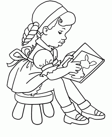 child coloring girl studying