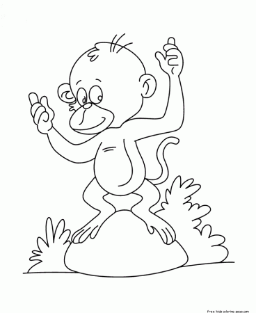 baby monkey coloring pages for kids - Free Printable Coloring 