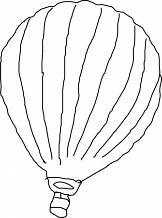 Hot Air Balloon Black White Line Art Coloring Book Colouring 