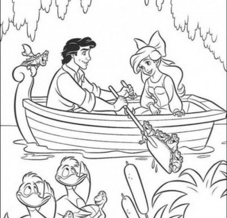 Ariel On A Date With Eric Little Mermaid Coloring Pages - Kids 