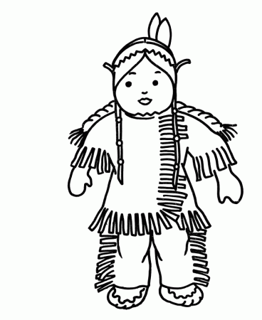 Bluebonkers : Native American Girl - Simple Objects to Color